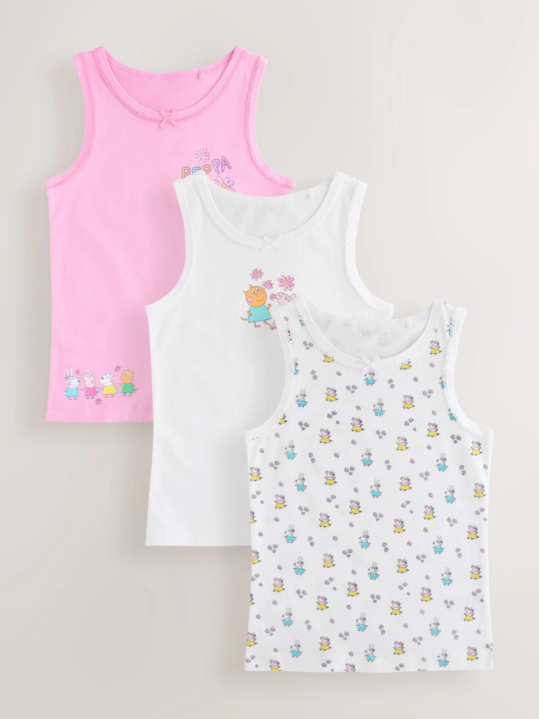 Roze - Peppa Pig 3 -pack klassieke hemdjes (1.5-8jaar)