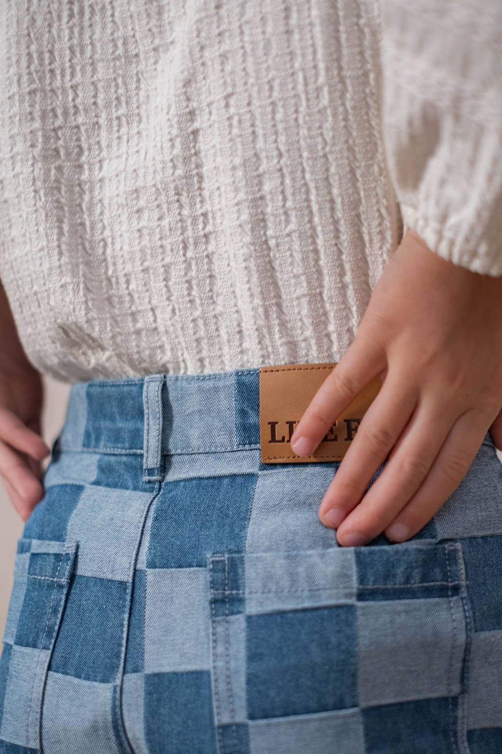 Like Flo denim regular casual short blauw