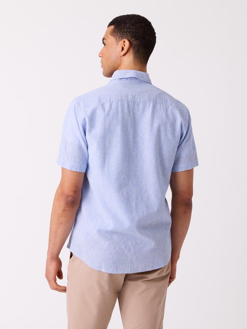 Dillon stripet linskjorte - Regular fit Nautical Blue