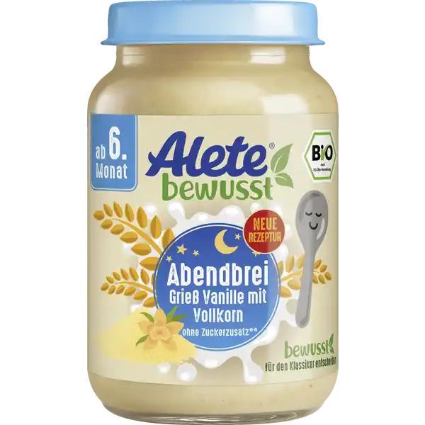Bio Abendbrei Grieß Vanille mit Vollkorn