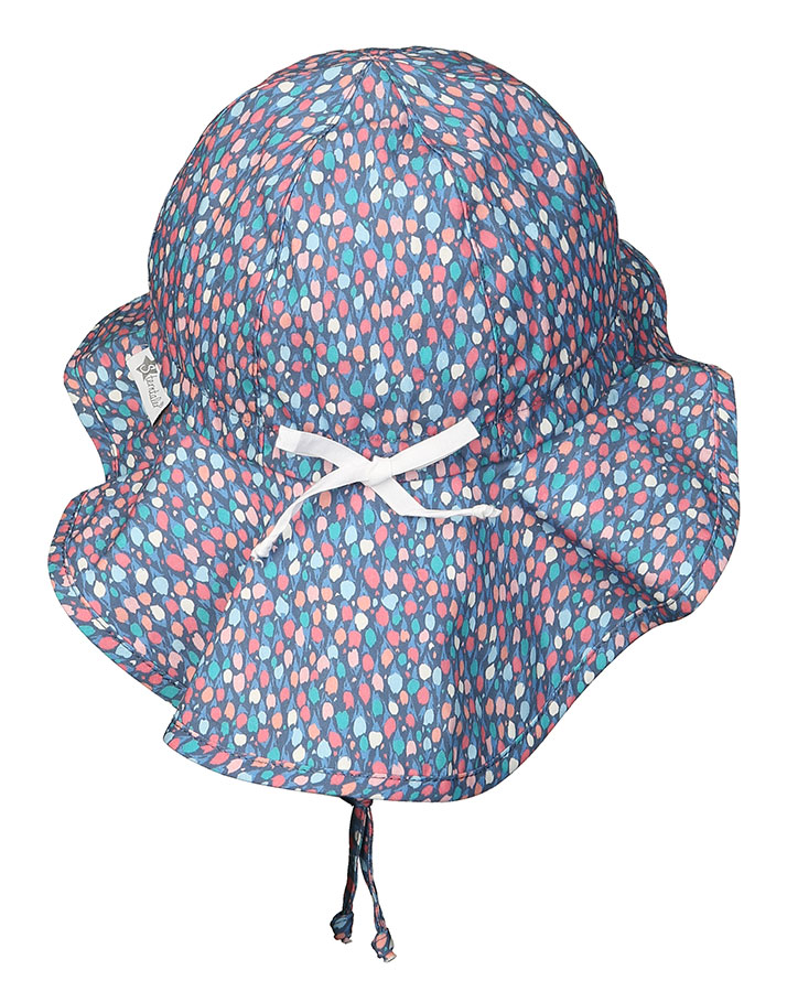 Sommerhut TULPEN mit Nackenschutz in blau