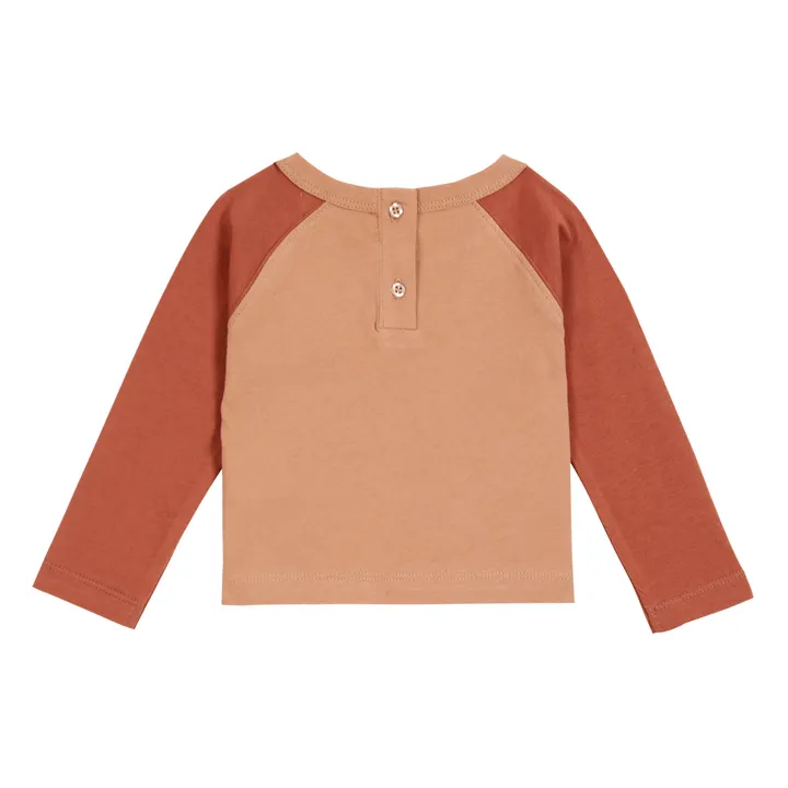 Emile et Ida T-Shirt Coton Bio Bicolore 80s | Rouille