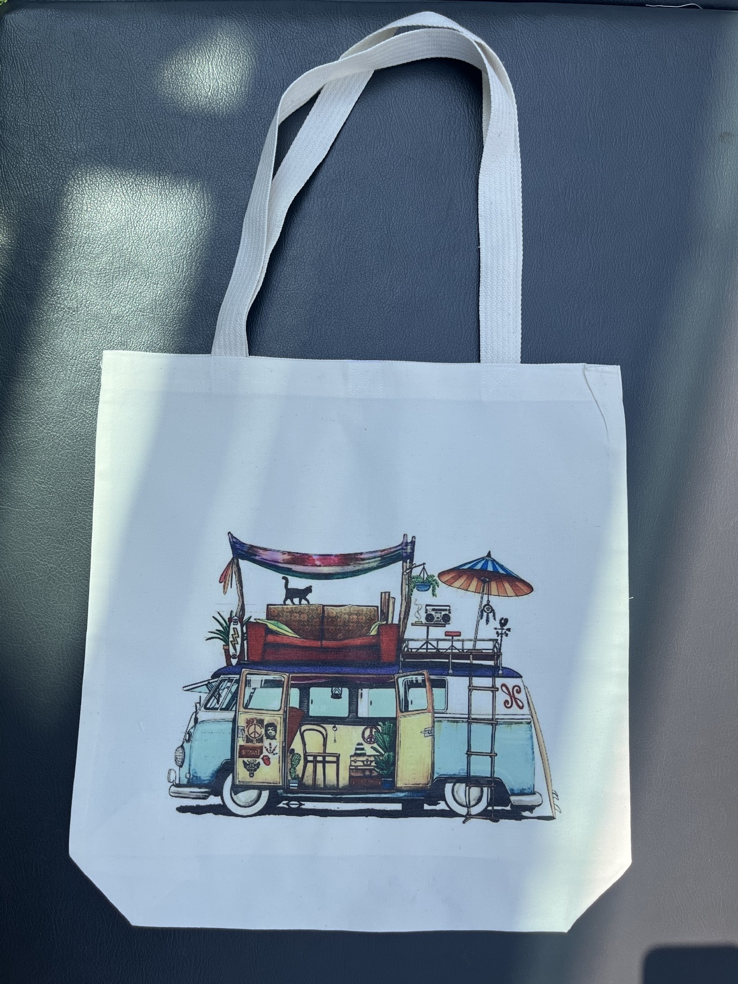 Stofftasche 'Camping van', multicolor, H 40 cm, B 40 cm, L 9 cm günstig bestellen