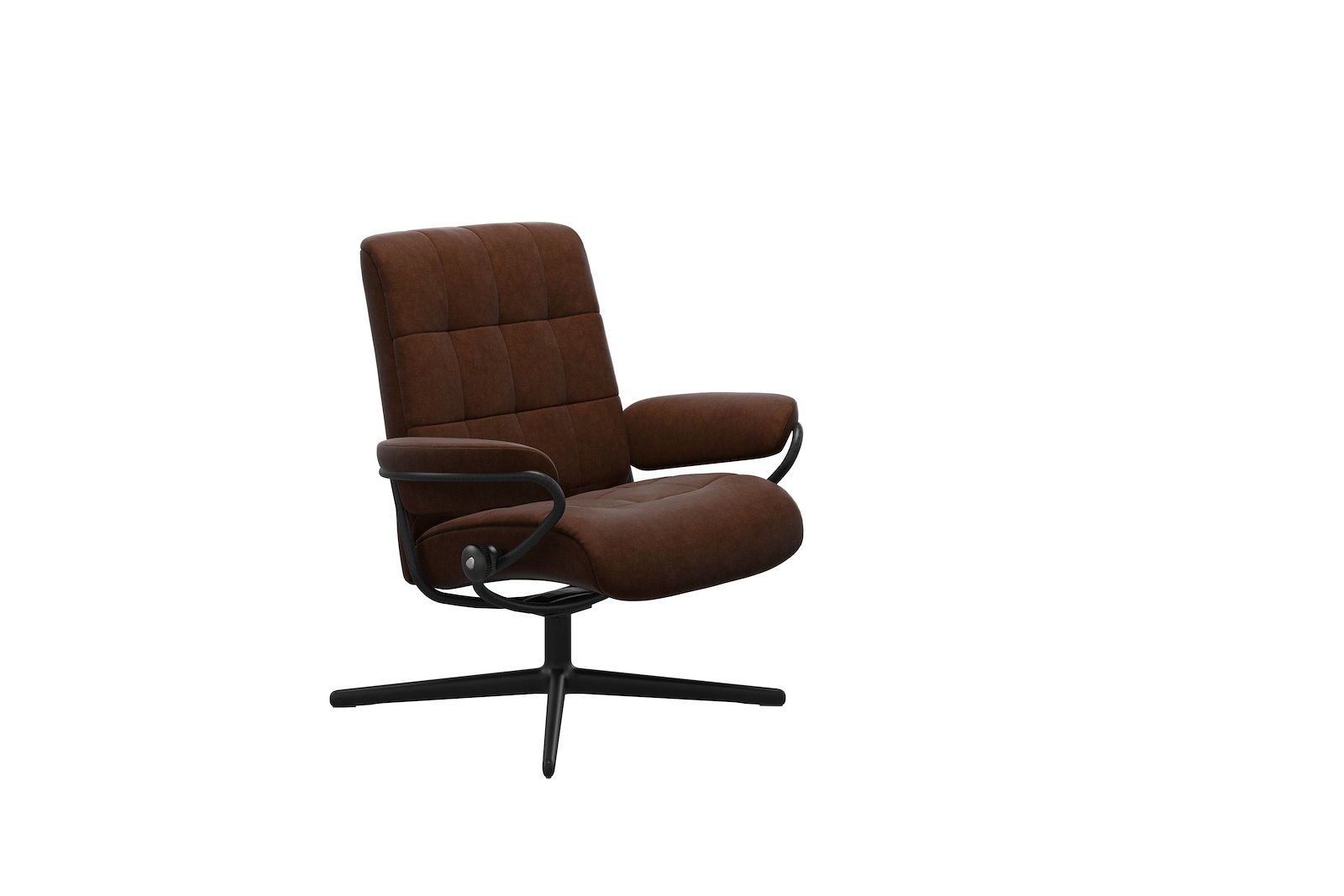 London lenestol lav I tekstil Magnolia copper og Cross sort understell