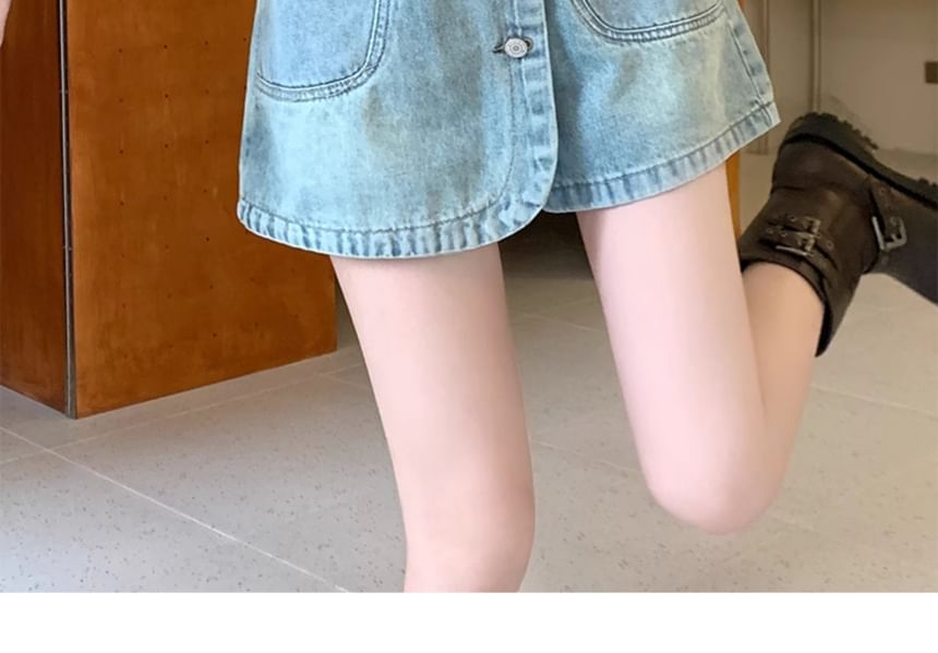 CosmoCorner - Mini-spijkerrok met hoge taille