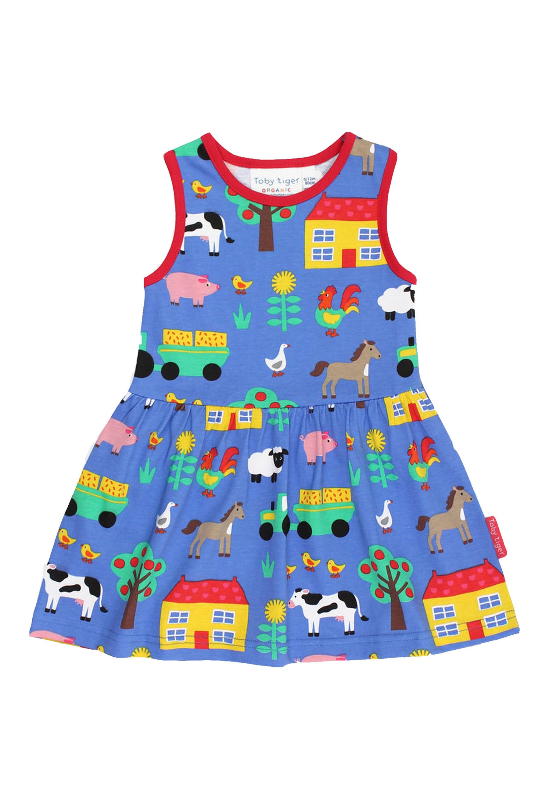 Toby Tiger Kleid mit Bauernhof Print