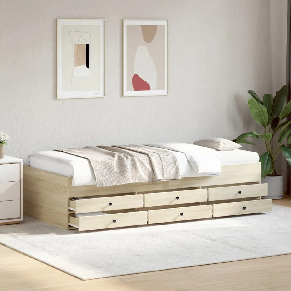 VidaXL Lit de jour 90x190 cm - Chêne sonoma