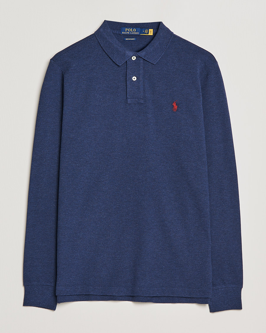 Polo Ralph Lauren Custom Slim Fit Long Sleeve Polo Spring Navy Heather