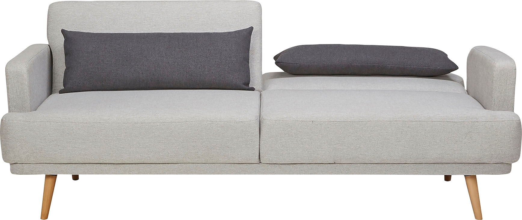SalesFever Schlafsofa »Malmö - Komfortabler 2,5-Sitzer inklusive Zierkissen« mit Schlaffunktion, Breite 214 cm