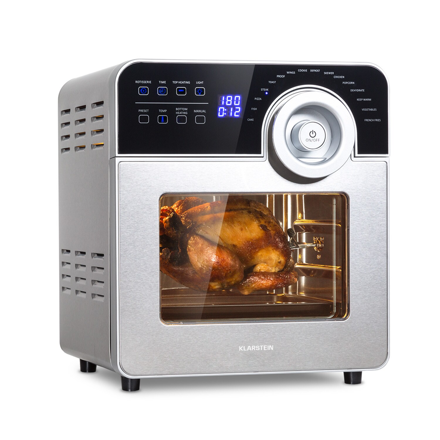 AeroVital Cube Chef Heißluftfritteuse1700 W 14 Liter 16 Programme Ober- und Unterhitze Silber