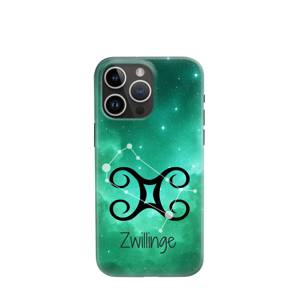 iPhone 14 Pro Max Hybrid (Kunststoff / Gummi) Hülle Zwillinge 2 - Grün