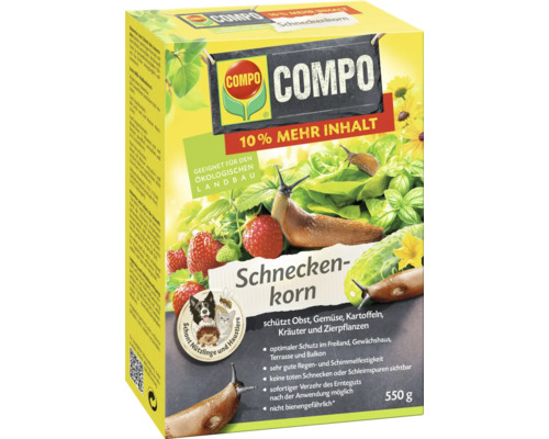 COMPO Slakkenkorrels 550g Granulaat, beschermt fruit, groenten, aardappelen, kruiden en sierplanten, geschikt voor biologische landbouw