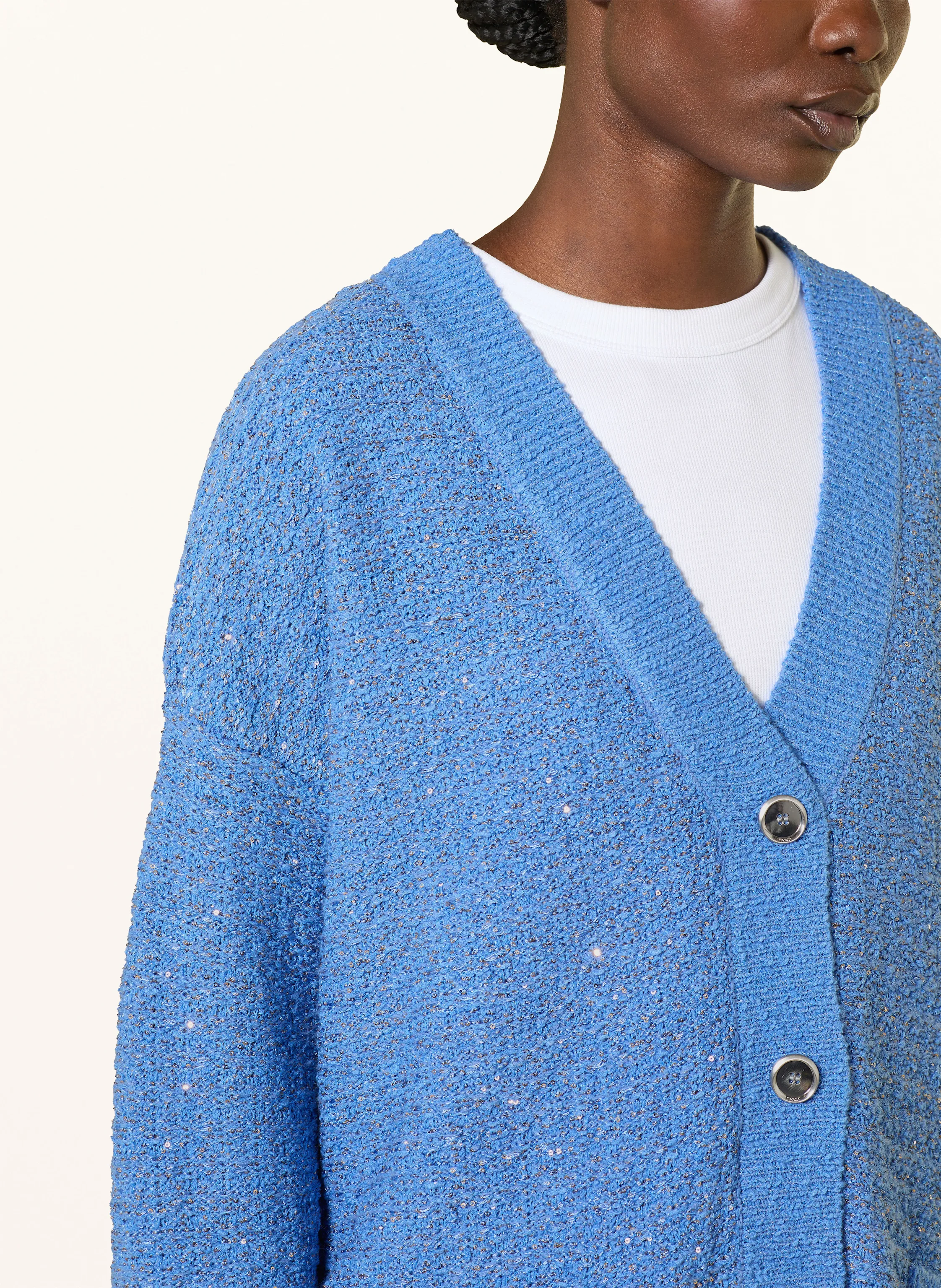 PINKO Strickjacke mit Pailletten und Glitzergarn