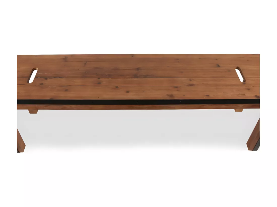 Banc 2 places Bois-Métal Marron - Eduline Décoration d'Autrefois