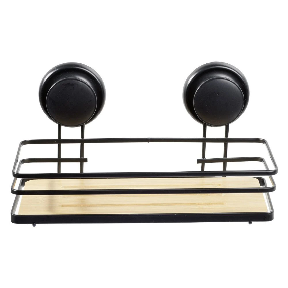 Serviteur de douche métal noir bambou