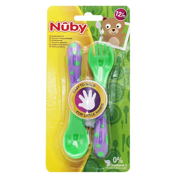 Conjunto de Colher e Garfo Educativo Nuby +12m