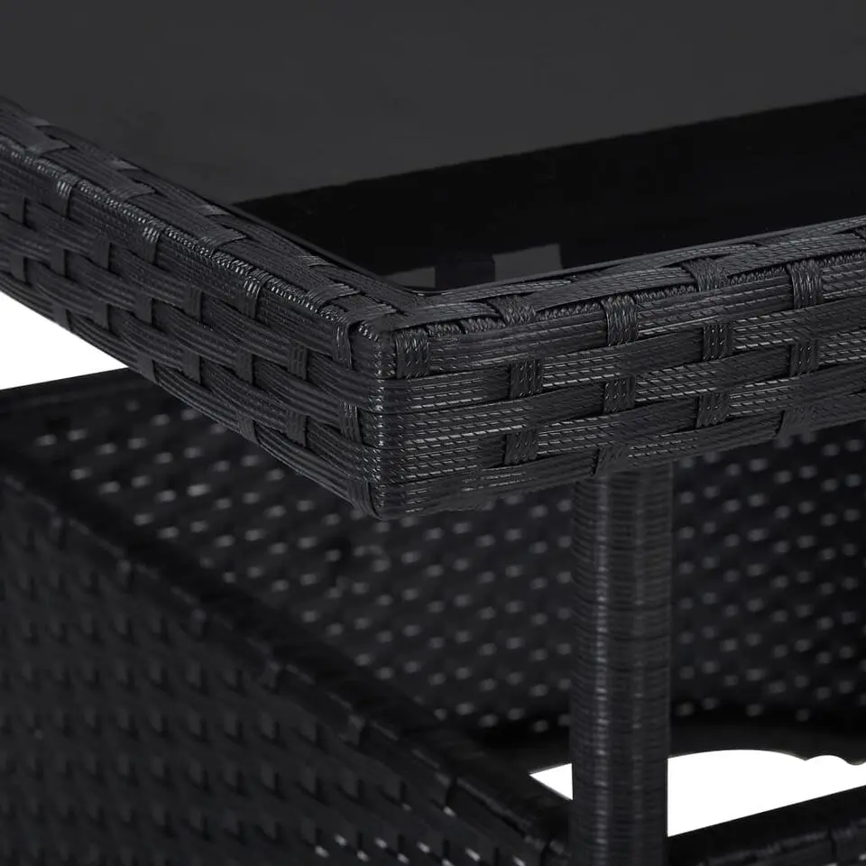vidaXL - Bistroset - Zwart - Poly rattan