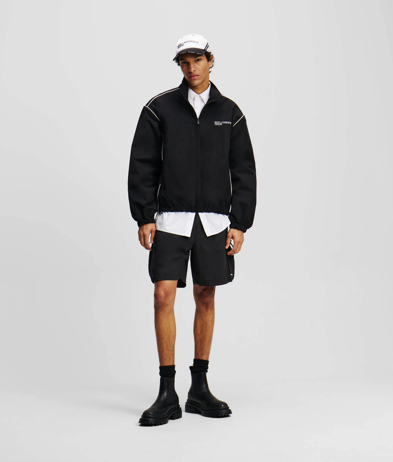 VESTE À PASSEPOIL AVEC LOGO KLJ - Noir