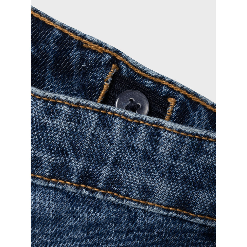 Køb Name It Dark Blue Denim Rose Wide Jeans Noos