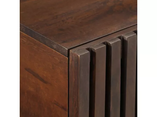Table basse marron 80x51x40 cm bois de massif manguier