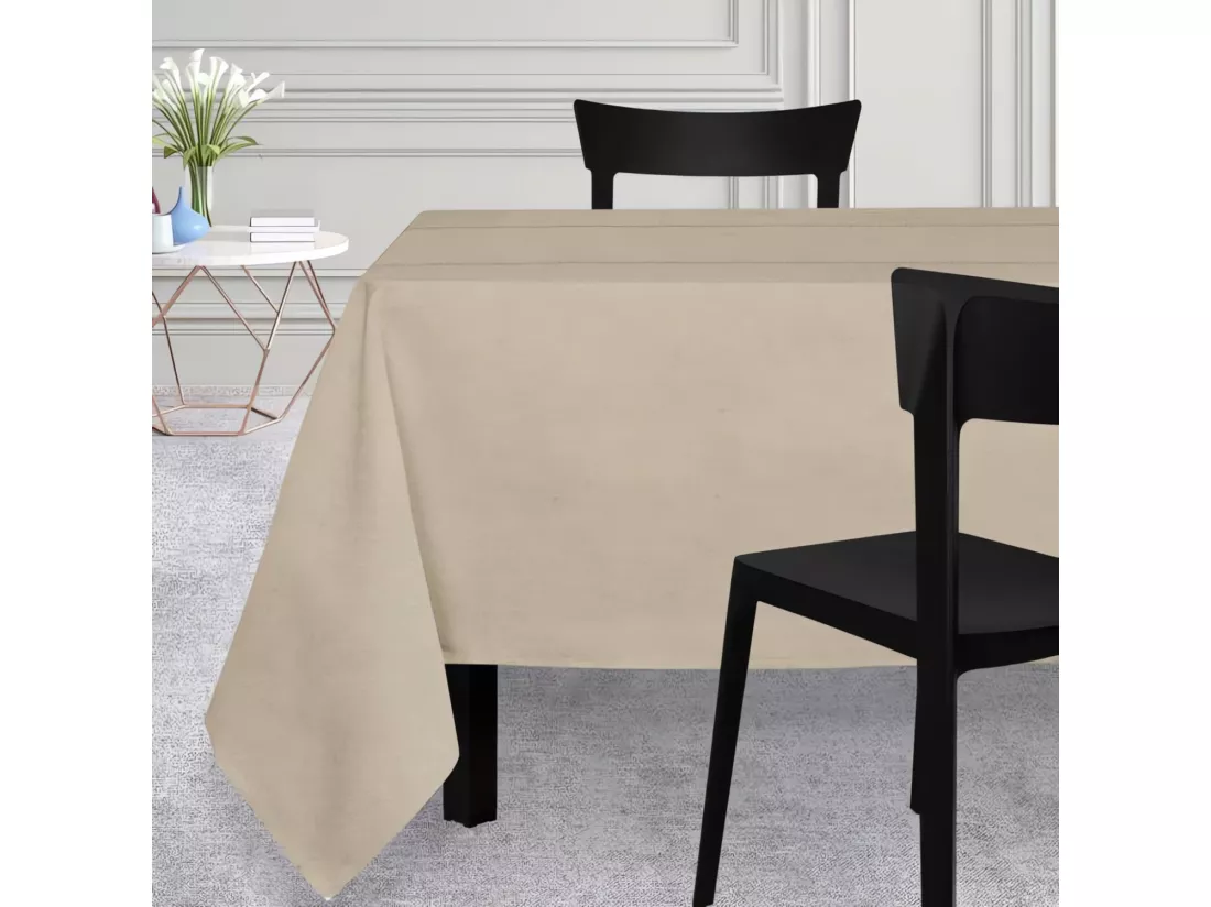 Nappe rectangle 150x250 cm VENISE beige, par Soleil d'Ocre