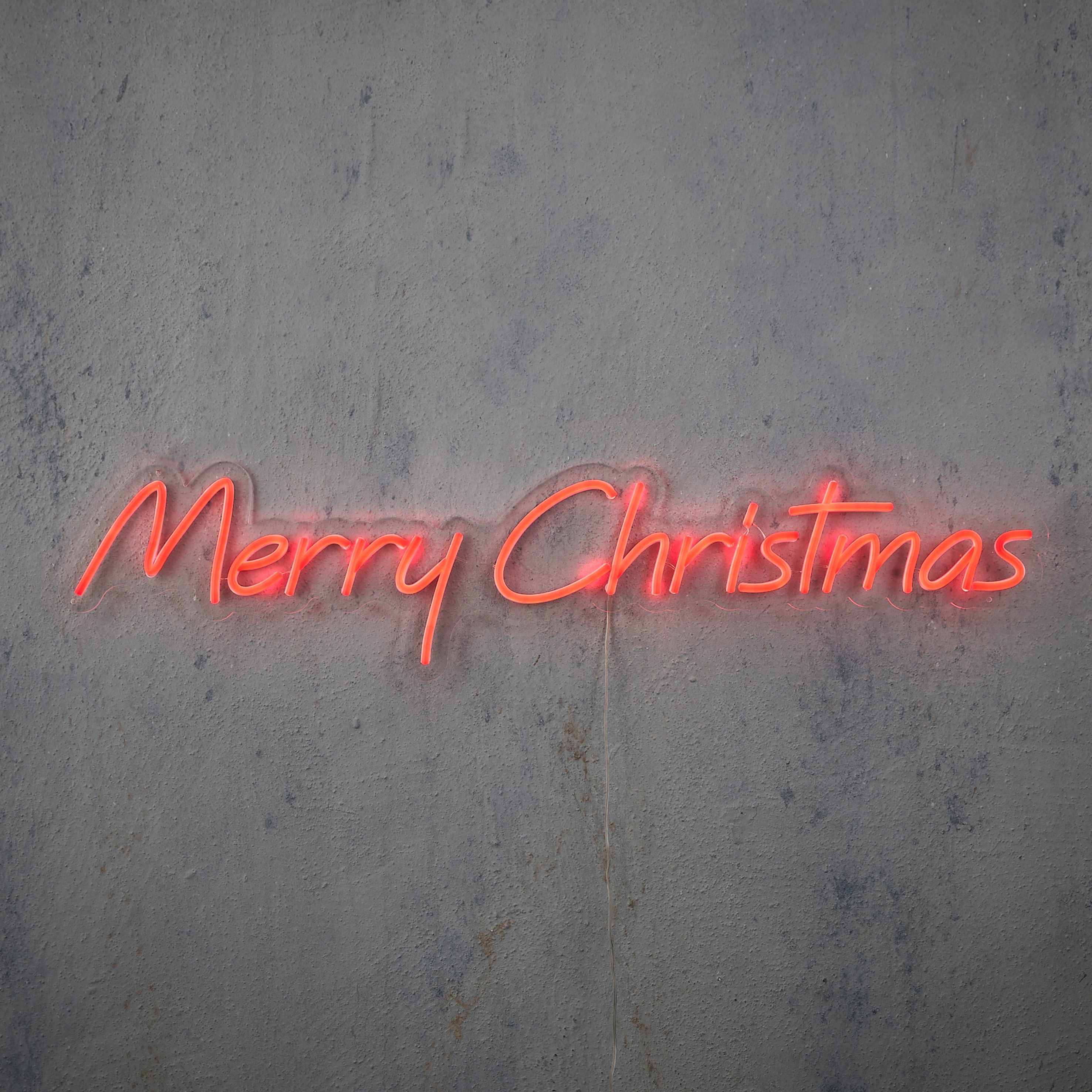 Kerst wandlamp neon rood - Merry Christmas