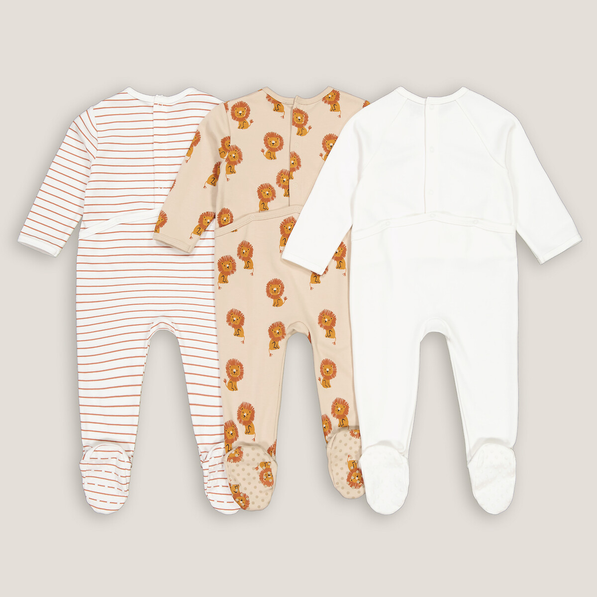 COLEÇÃO LA REDOUTE<br>Conjunto de 3 pijamas de algodão