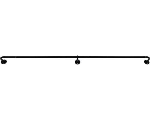 Uitschuifbare gordijnroedeset Dag&Nacht zwart 120-210 cm Ø 16/19 mm