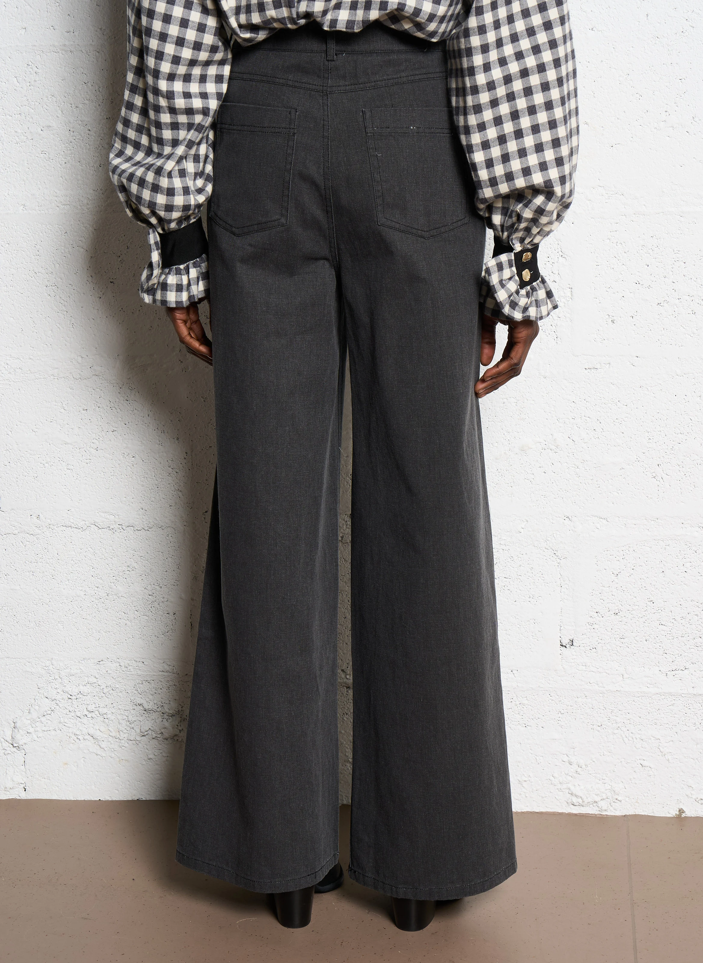 Pantalon large en coton | Noir