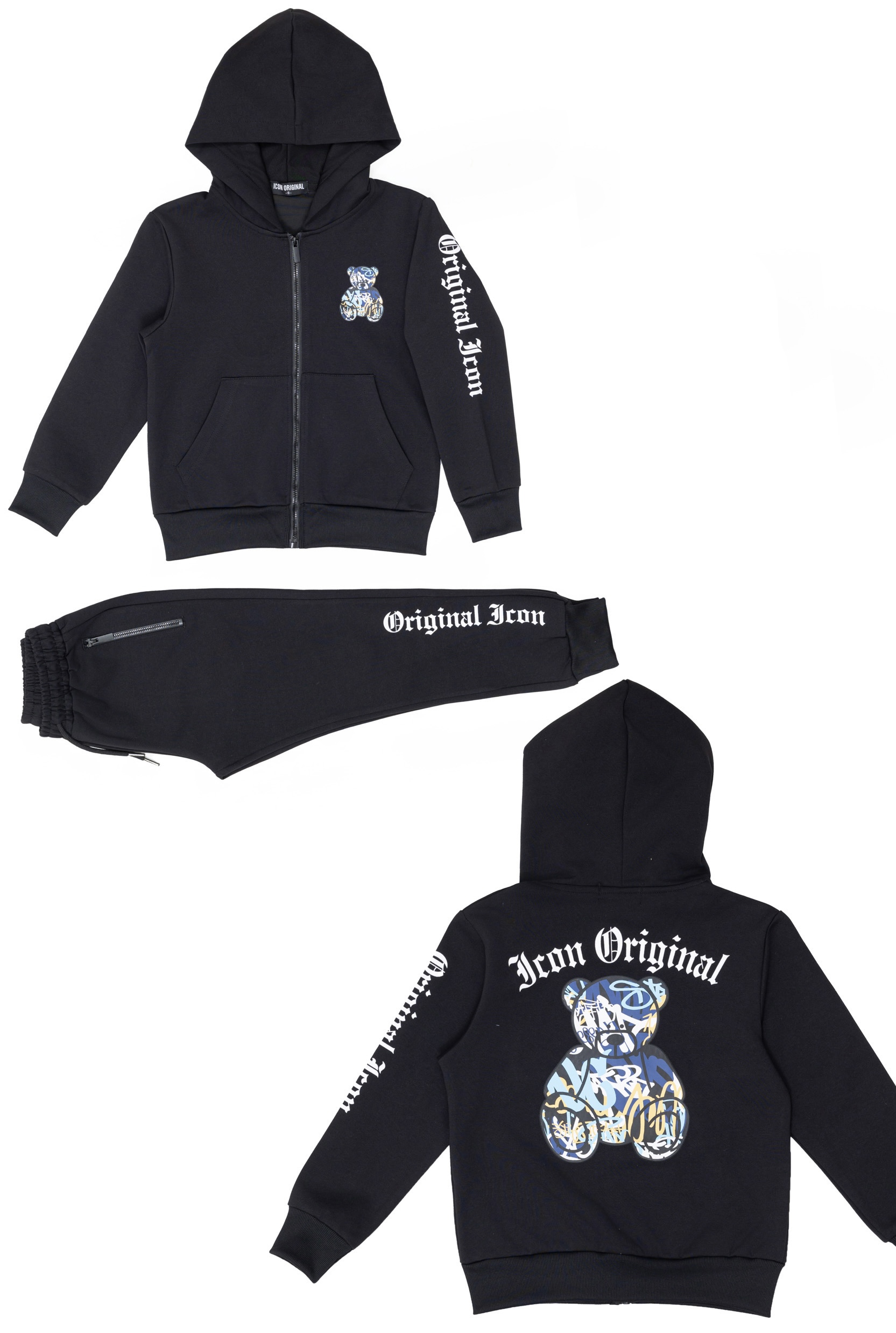 Icon graffiti teddy set - zwart
