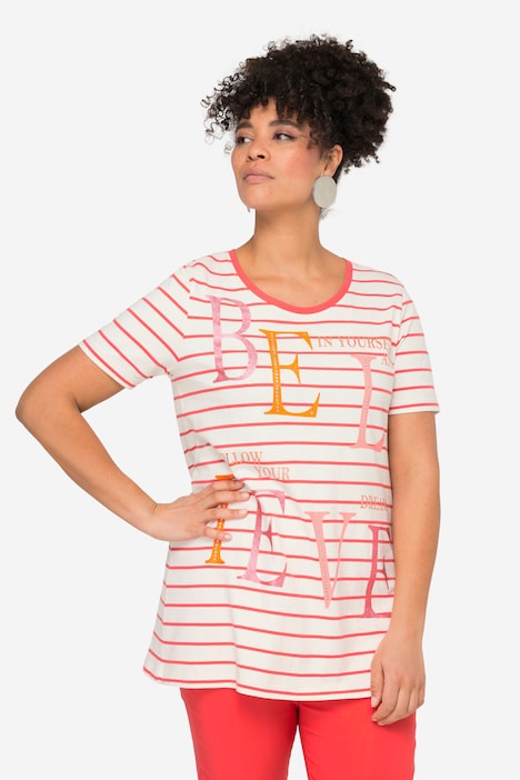 Ringelshirt, BELIEVE, Rundhals, Halbarm