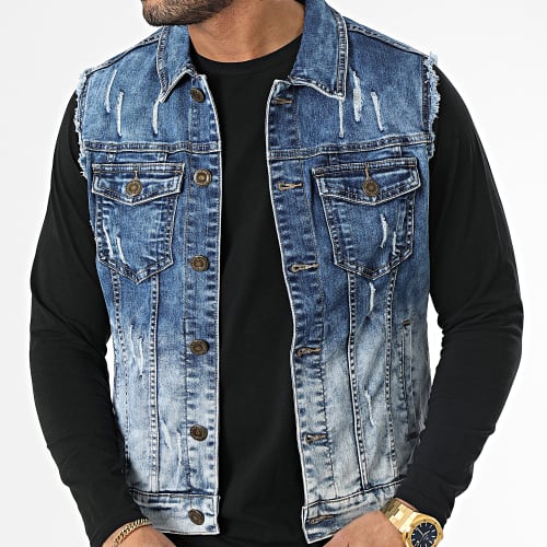 Veste Jean Sans Manches Bleu Denim