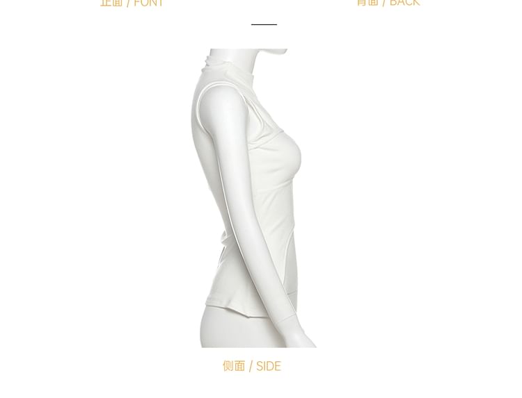 Bababy - Tanktop met geplooide hals, asymmetrische uitsparing en slanke pasvorm