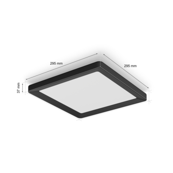Philips Hue Tento plafonniere zwart vierkant 30x30cm