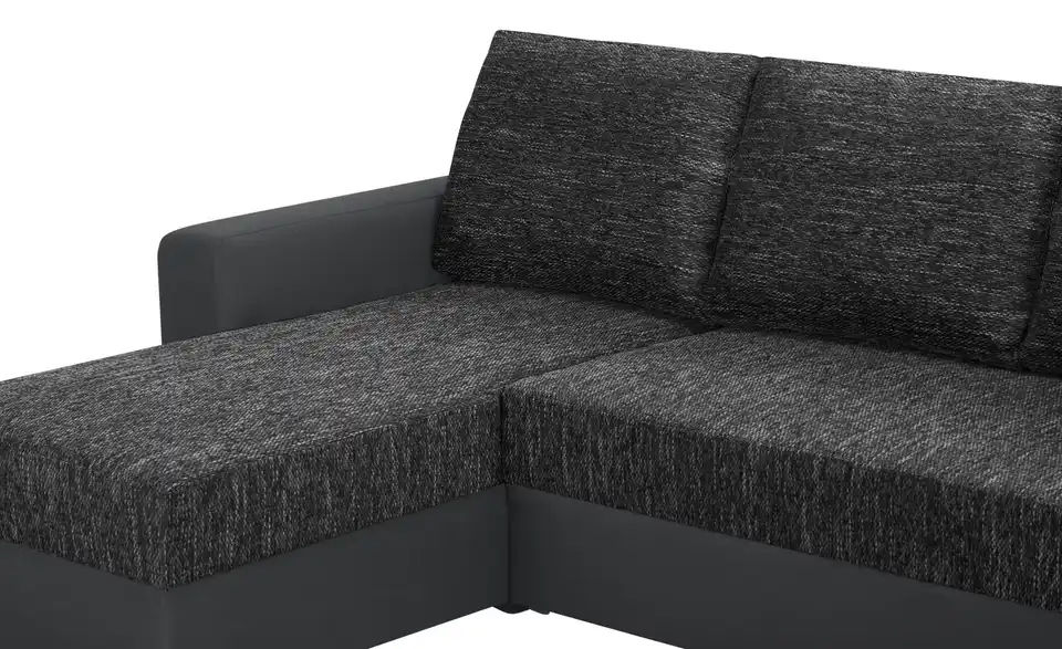 Ecksofa Navarra Schwarz, Anthrazit links