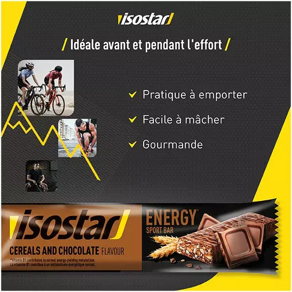 Barra energética Isostar Energy Sport sabor chocolate (3 unidades)