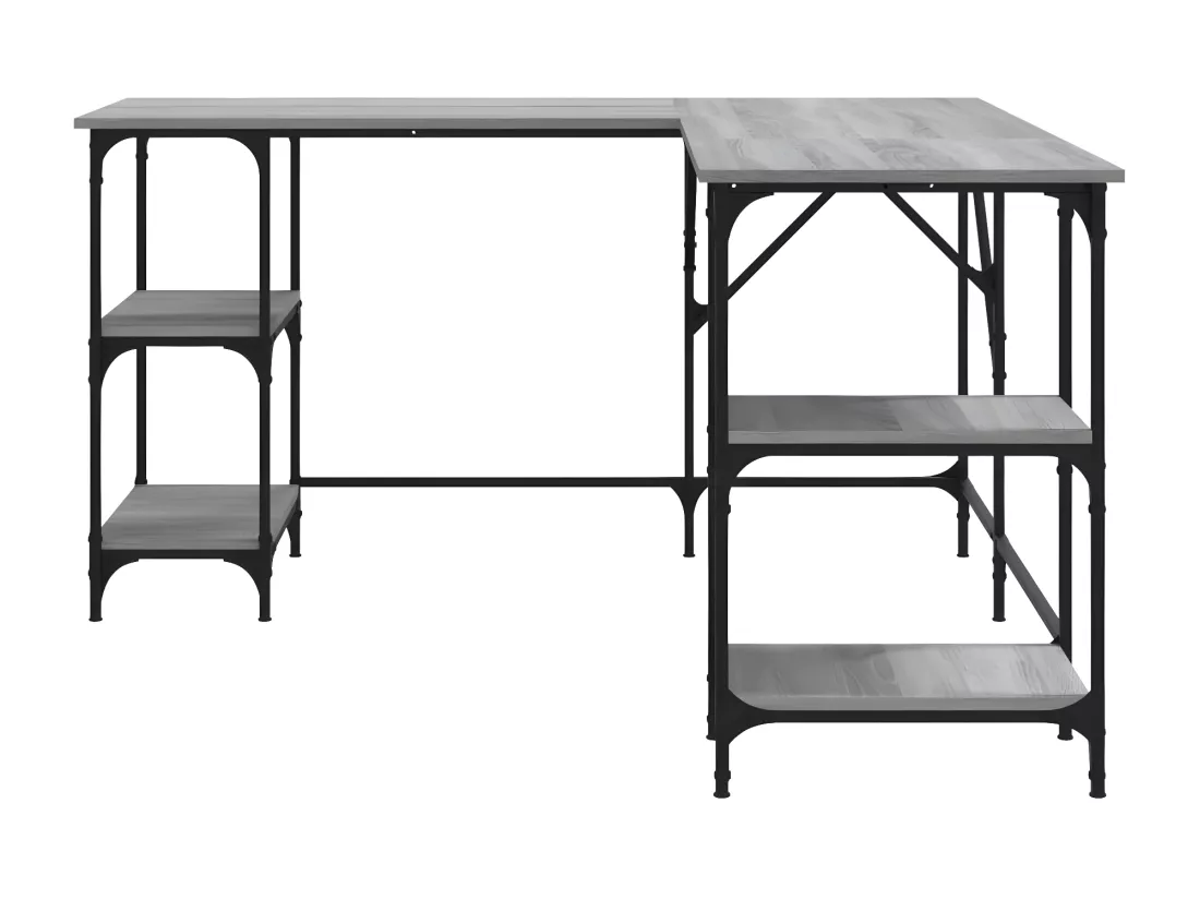 Bureau sonoma gris 139x139x75 cm bois d'ingénierie