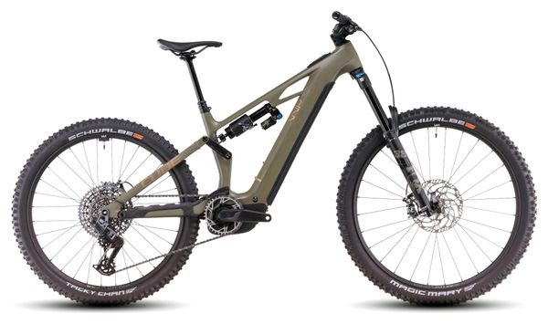 VTT Électrique Tout-Suspendu Cube Stereo Hybrid One77 HPC TM 800 Sram GX Eagle AXS 12V 800 Wh 29''/27.5'' Vert Dusty Olive 2025