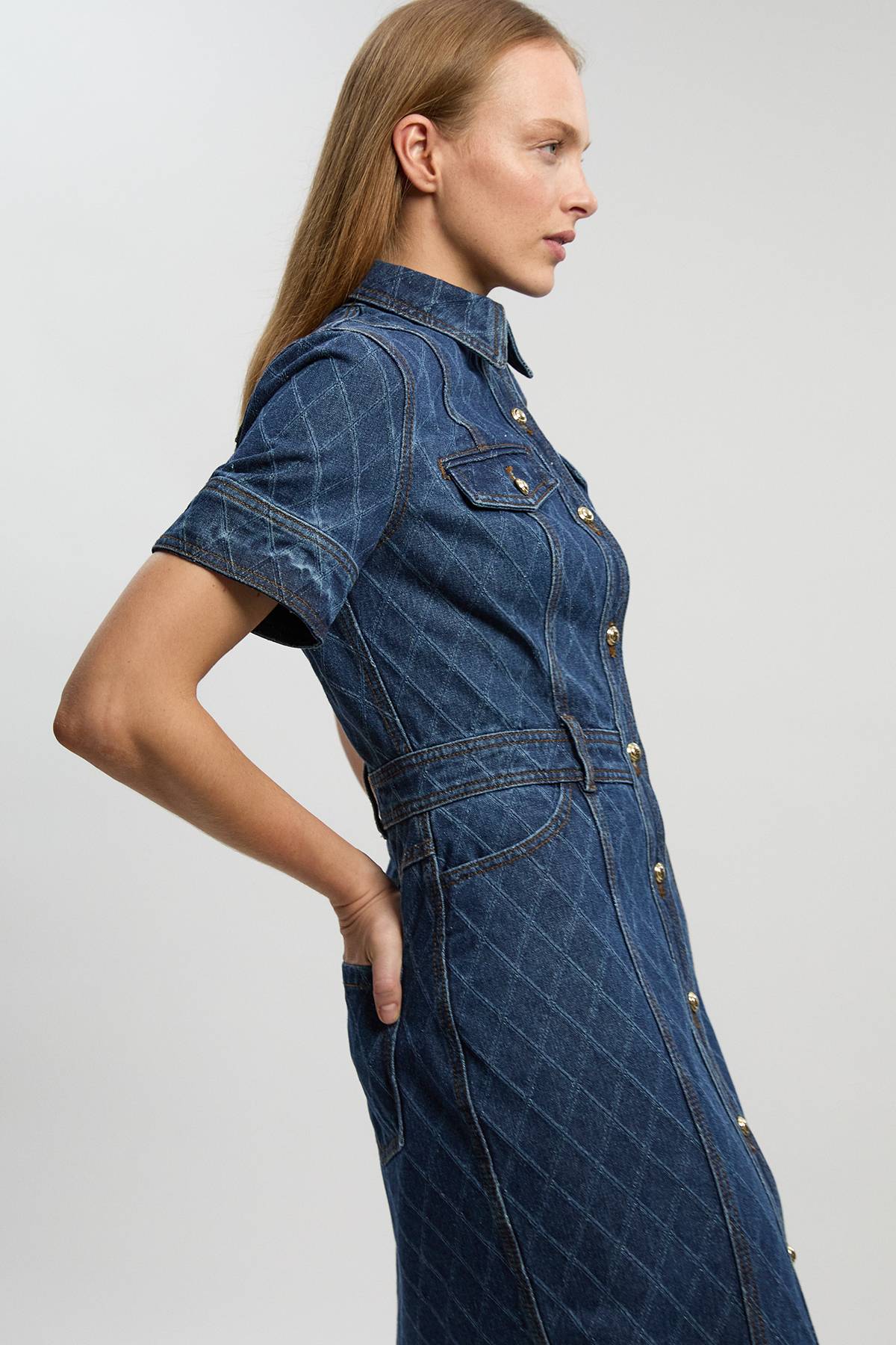 KarenMillen Robe Midi En Denim Imprimé
