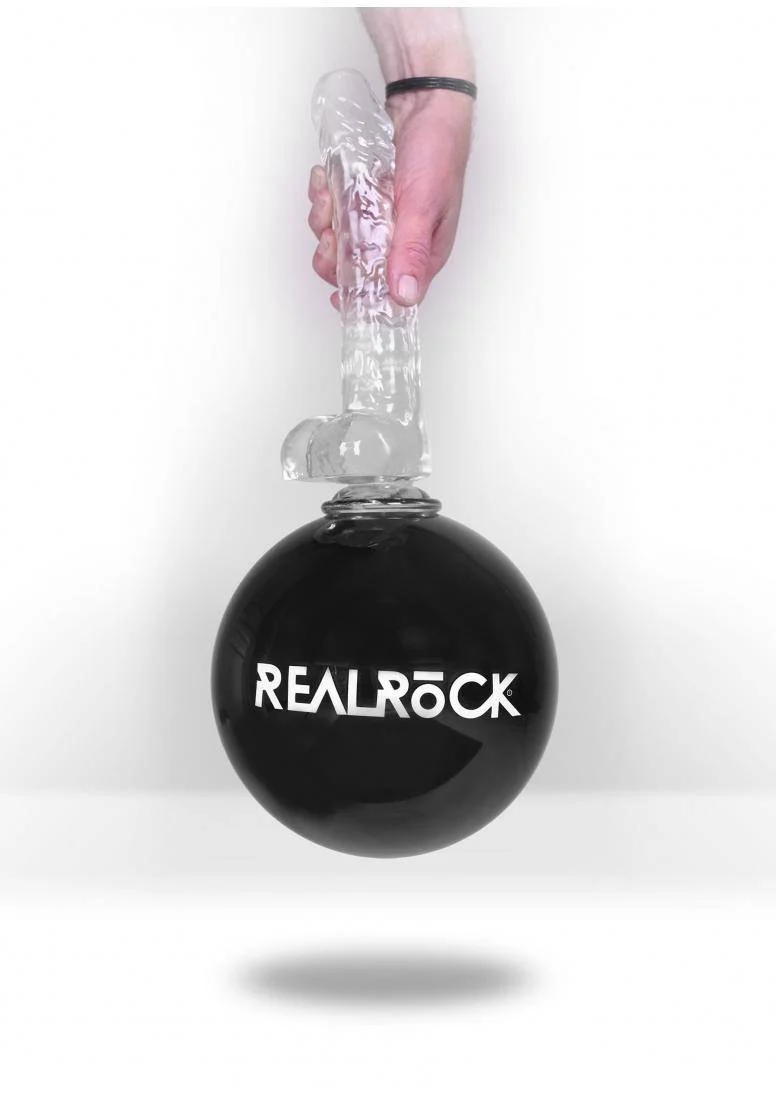 RealRock realistische dildo met scrotum - 21 cm - transparant
