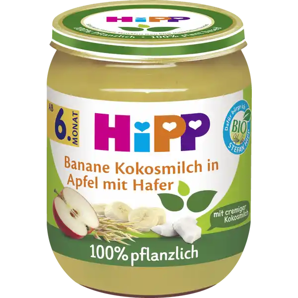 Bio Banane Kokosmilch in Apfel mit Hafer