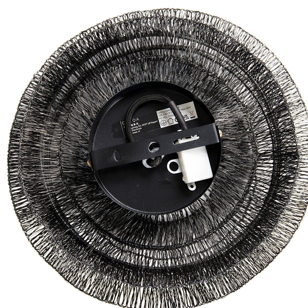 Oosterse plafondlamp zwart 25 cm - Vadi