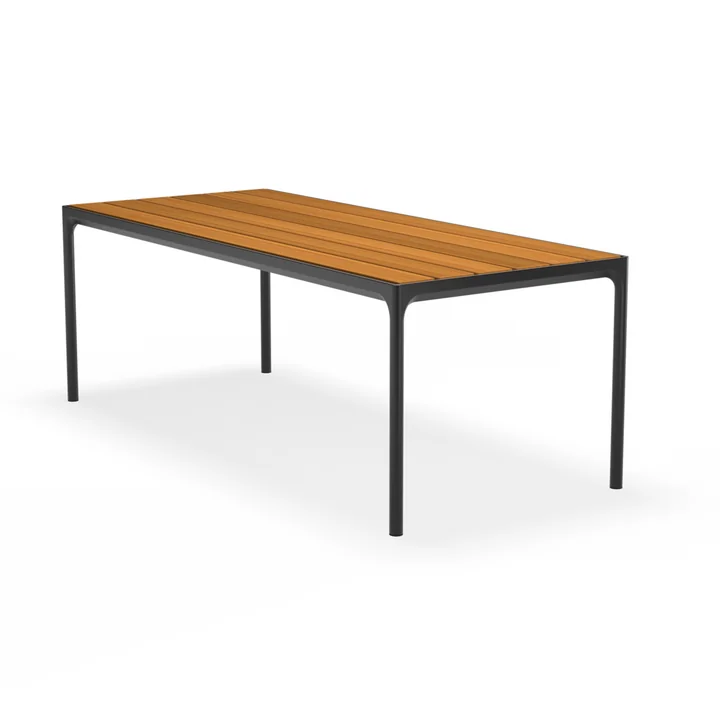 HOUE - FOUR Outdoor Tisch, 210 x 90 cm, Bambus / schwarz