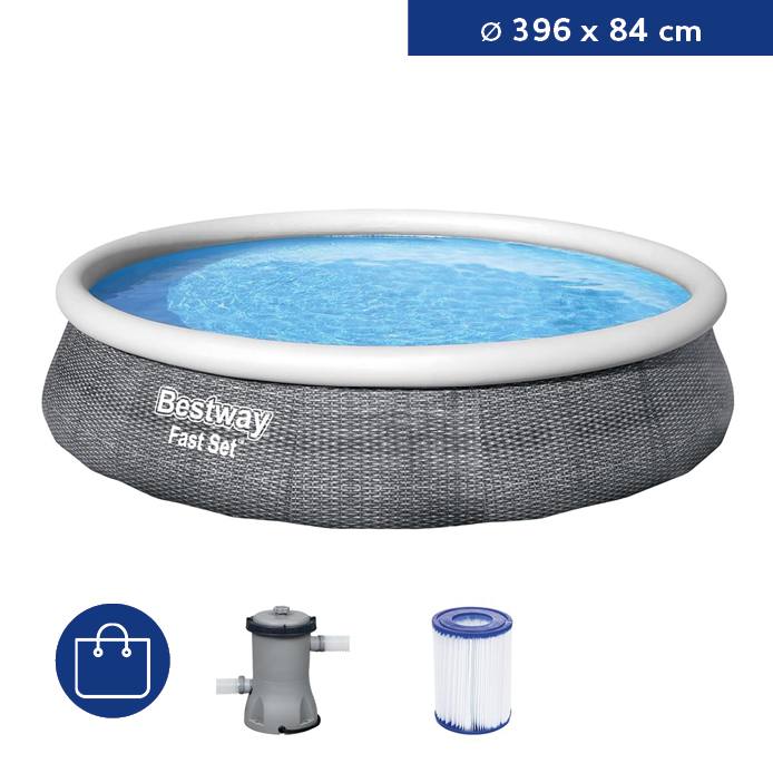 Fast Set™ Pool, 396 x 84 cm, Set mit Filterpumpe