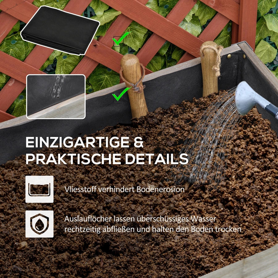 Outsunny Hochbeet mit Klapptischen grau