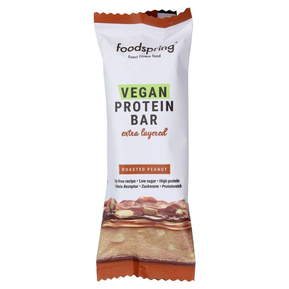 foodspring® Vegan Protein Bar Extra Layered Roasted Peanut