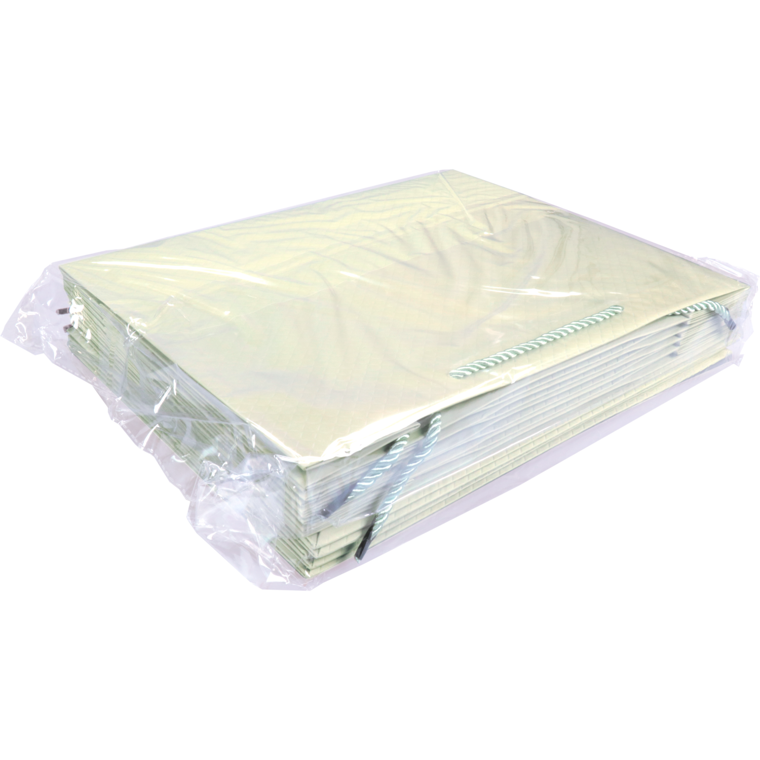 Tas, Papier, embossed, 31x 12x26cm, draagtas, pastelgroen