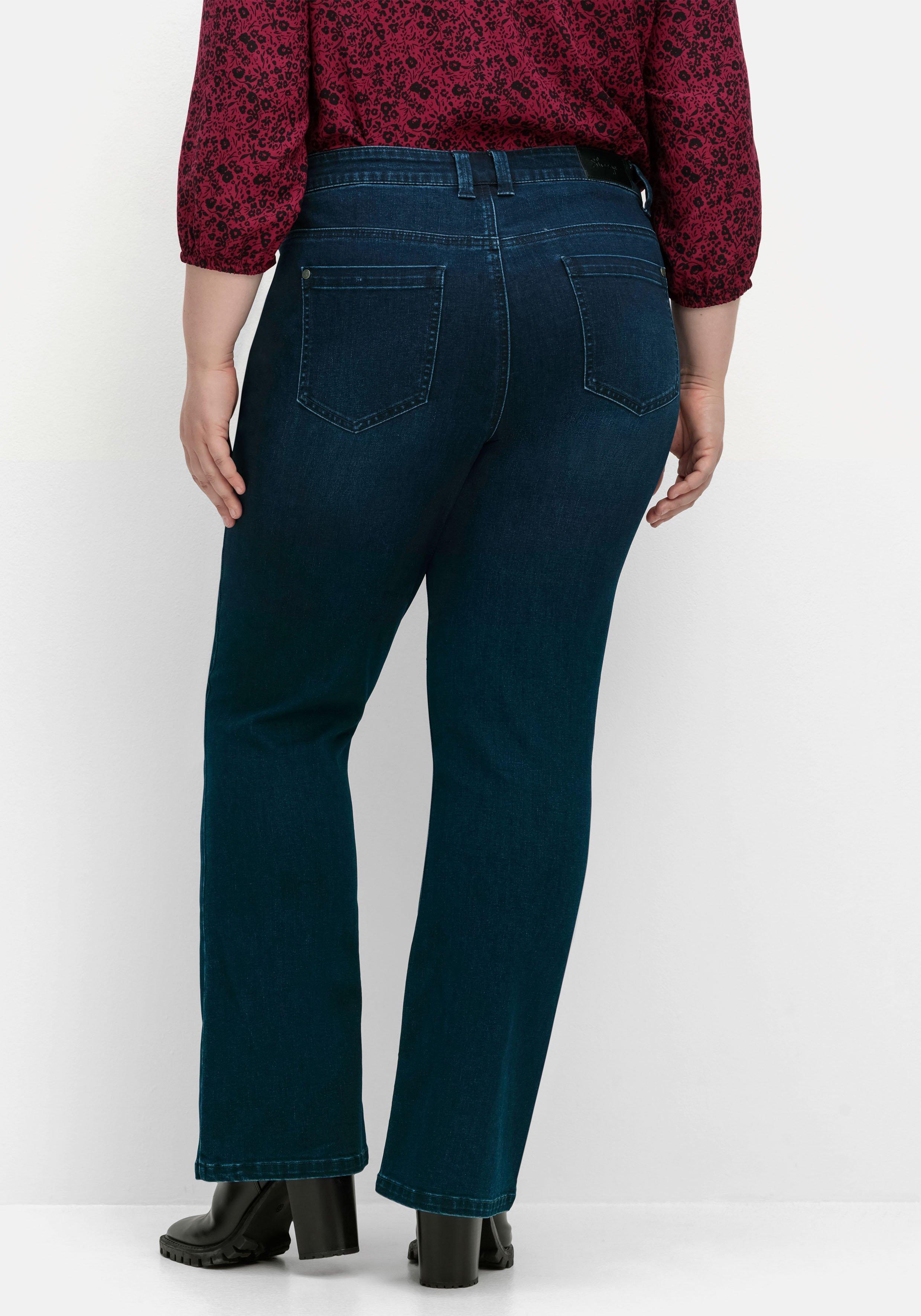 Bootcut-Jeans mit Catfaces und Shaping-Einsatz