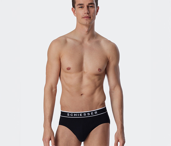 3 SCHIESSER Rio-Slips mit Bio-Baumwolle, schwarz