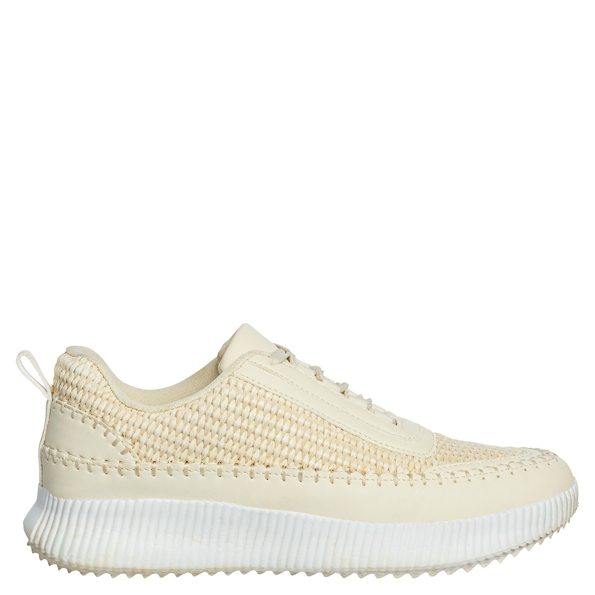 Gina Benotti Damen Sneaker mit Bast-Einsatz hellbeige
